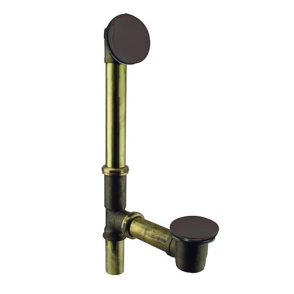 Westbrass European Tip Toe Bath Waste, Hidden Overflow -14" Make-Up, 17 Ga. in Oil Rubbed Bronze D325H-12 (79317H-12) - main